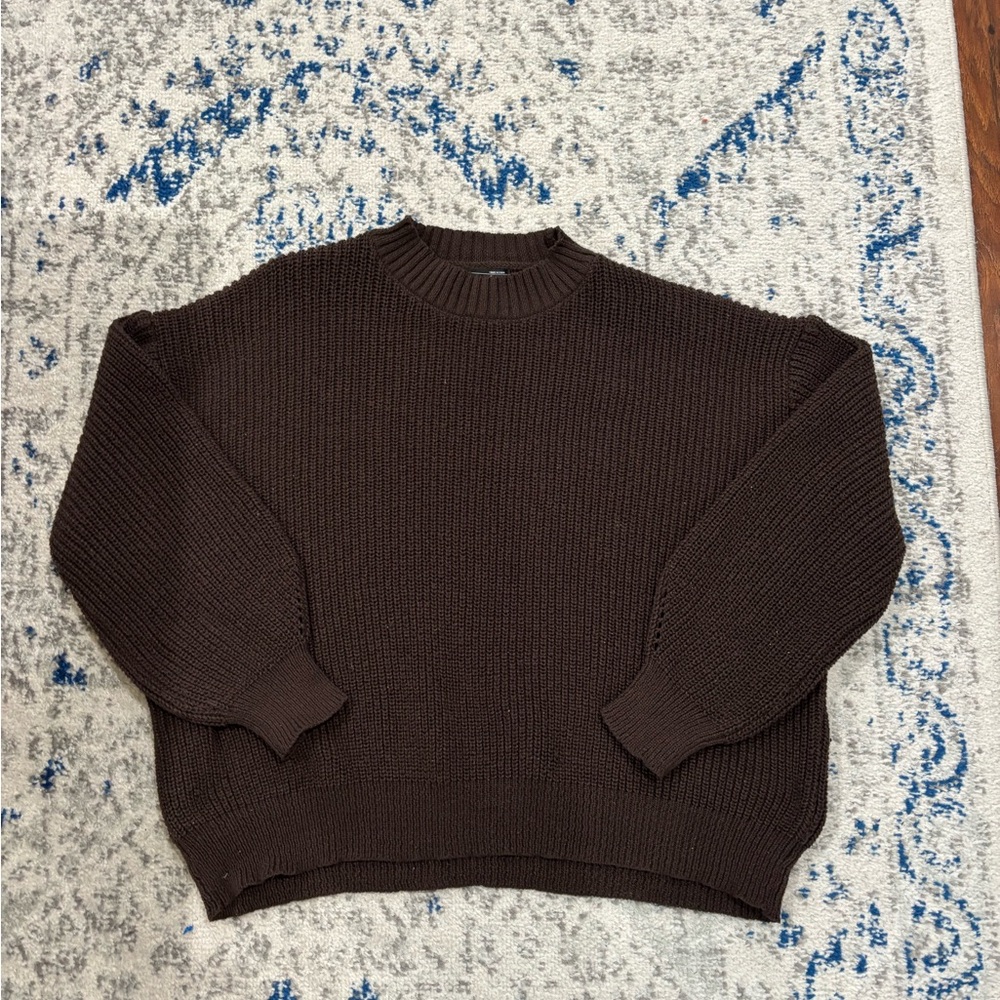 Cozy Brown Crew Neck Sweater
